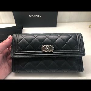 Chanel Boyfriend quilted leather wallet